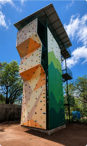 Cabins and climbing towers